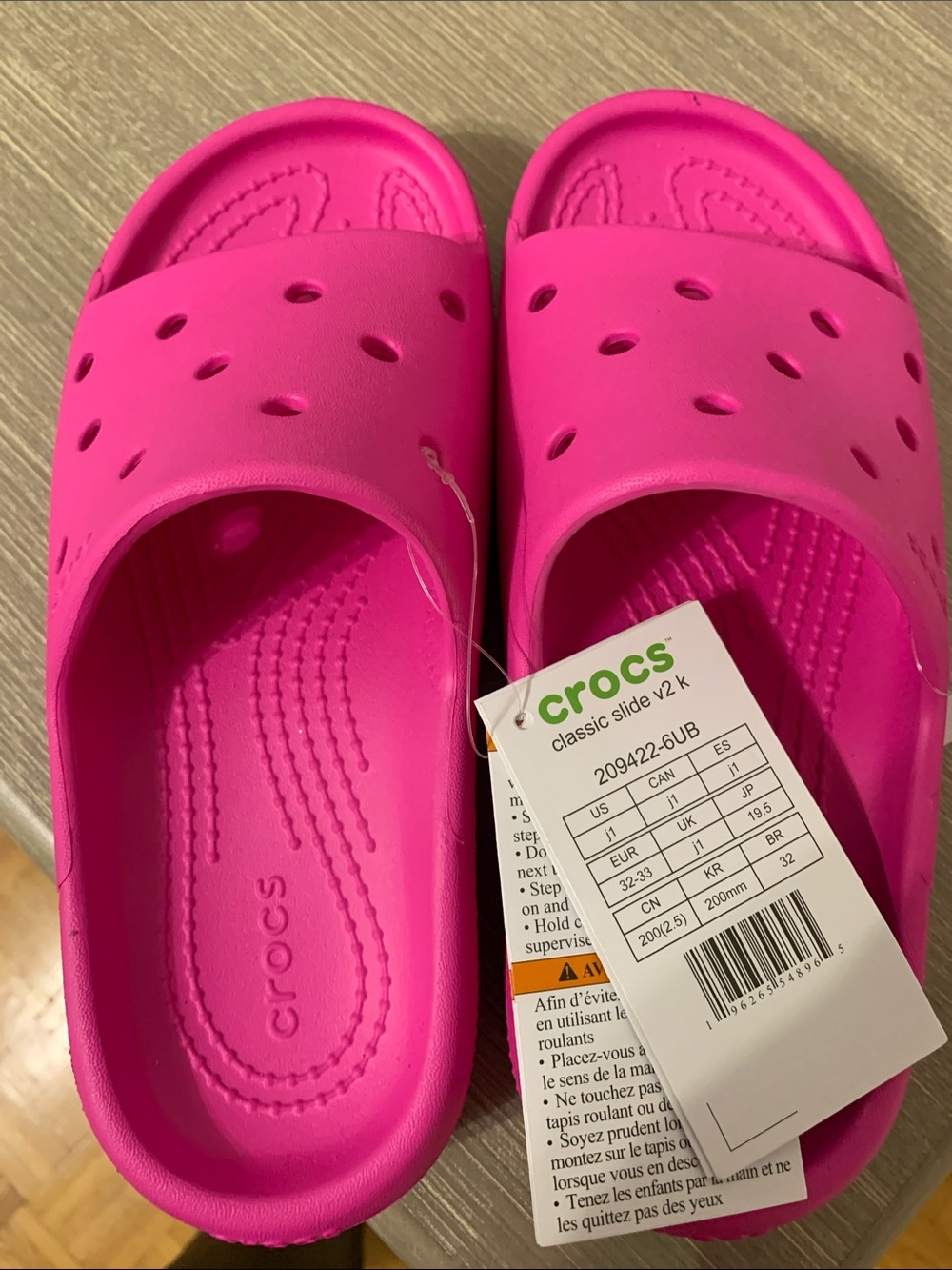 CROCS Kids Classic Slide V2K - Bright Pink